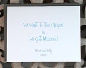 Wedding Thank You Cards / Thank You Cards / Wedding Thank You Card/  Wedding Thank You Cards-  Going To The Chapel