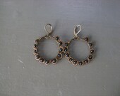 Black and Brass Beaded Earrings