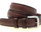 Made In America 1 1/4" Men's Domed Belt Sunset Brown Harness Leather Double Loops