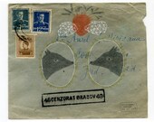 Dogs Drawing on an Old Envelope / Original Dogs Illustration / I Love You