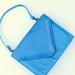 Moc Croc Vinyl Bright Turquoise 60s Square Envelope Handbag