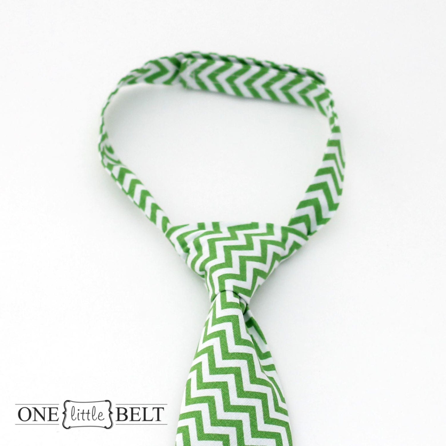 Baby, Toddler and Boys Necktie- Green Chevron Newborn-7 years