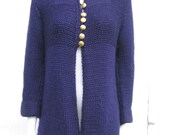 vintage 40s sweater  blue wool knit Peck and Peck s/m