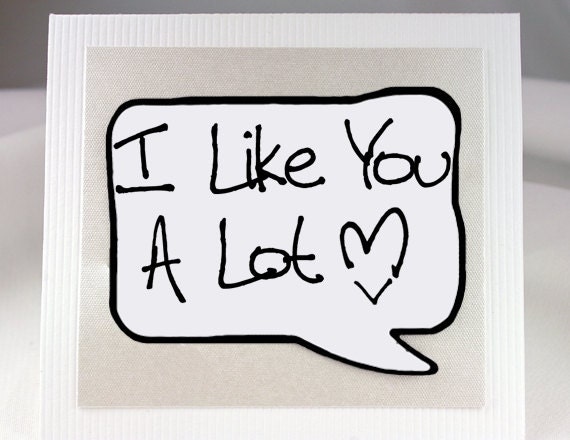 Couples Cards. I like You Alot Magnet Card .Speech Bubble Magnet and Card in One