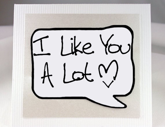Couples Cards. I like You Alot Magnet Card .Speech Bubble Magnet and Card in One