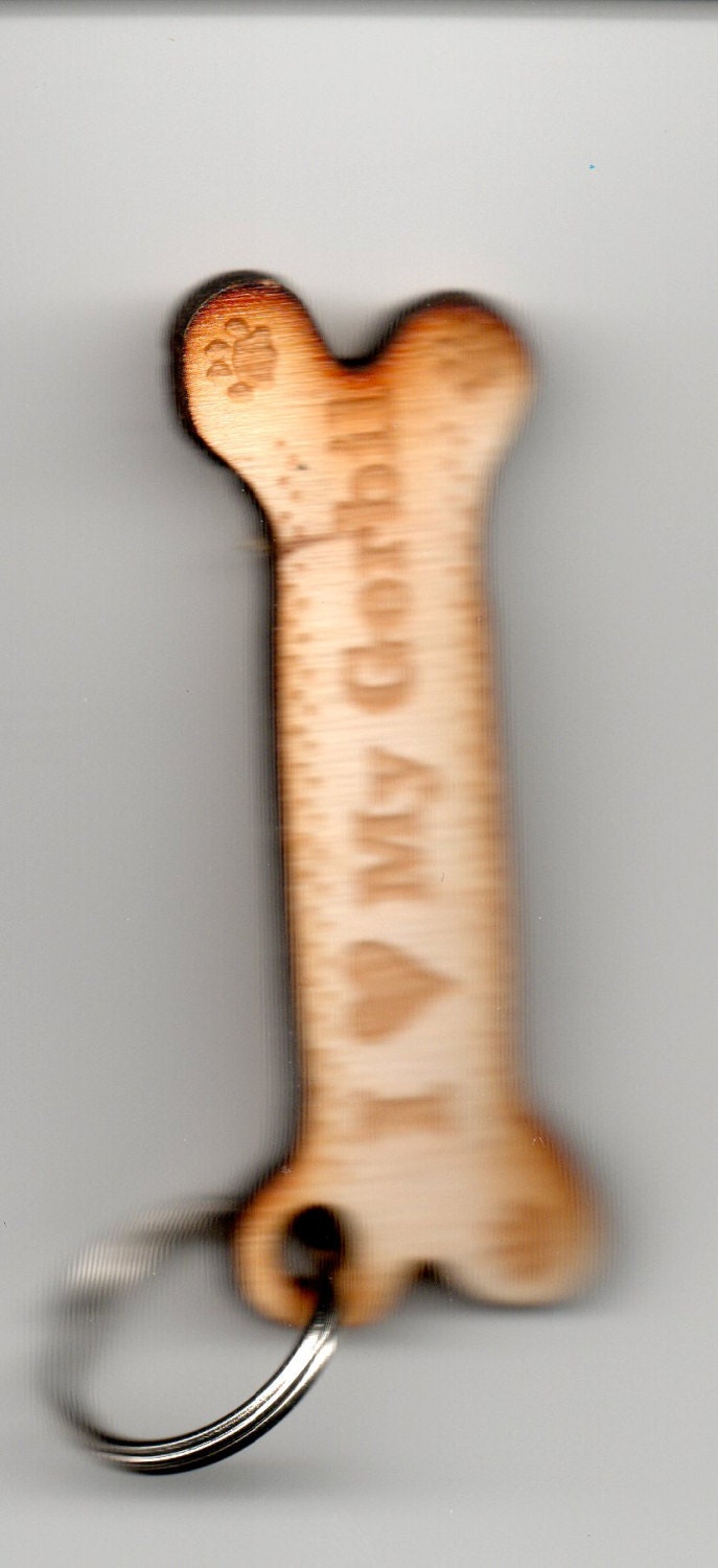 Gerbil, Keychain Custom Engraved ,  CRAFT SPECIAL Wood, 1.75 inches long,  HANDMADE