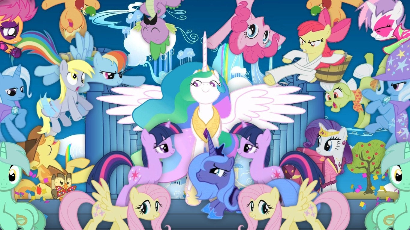 My LITTLE PONY / Custom Gift WRAP / Friendship is Magic Group / Birthday, Party, Any Occasion Wrapping Paper (1ft Roll 12" T X 24" L)