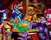 My LITTLE PONY / Custom Gift WRAP / Friendship is Magic / Poker / Birthday, Party, Any Occasion Wrapping Paper (1ft Roll 12" T X 24" L)