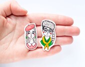 Moonrise Kingdom Suzy and Sam Brooch Set