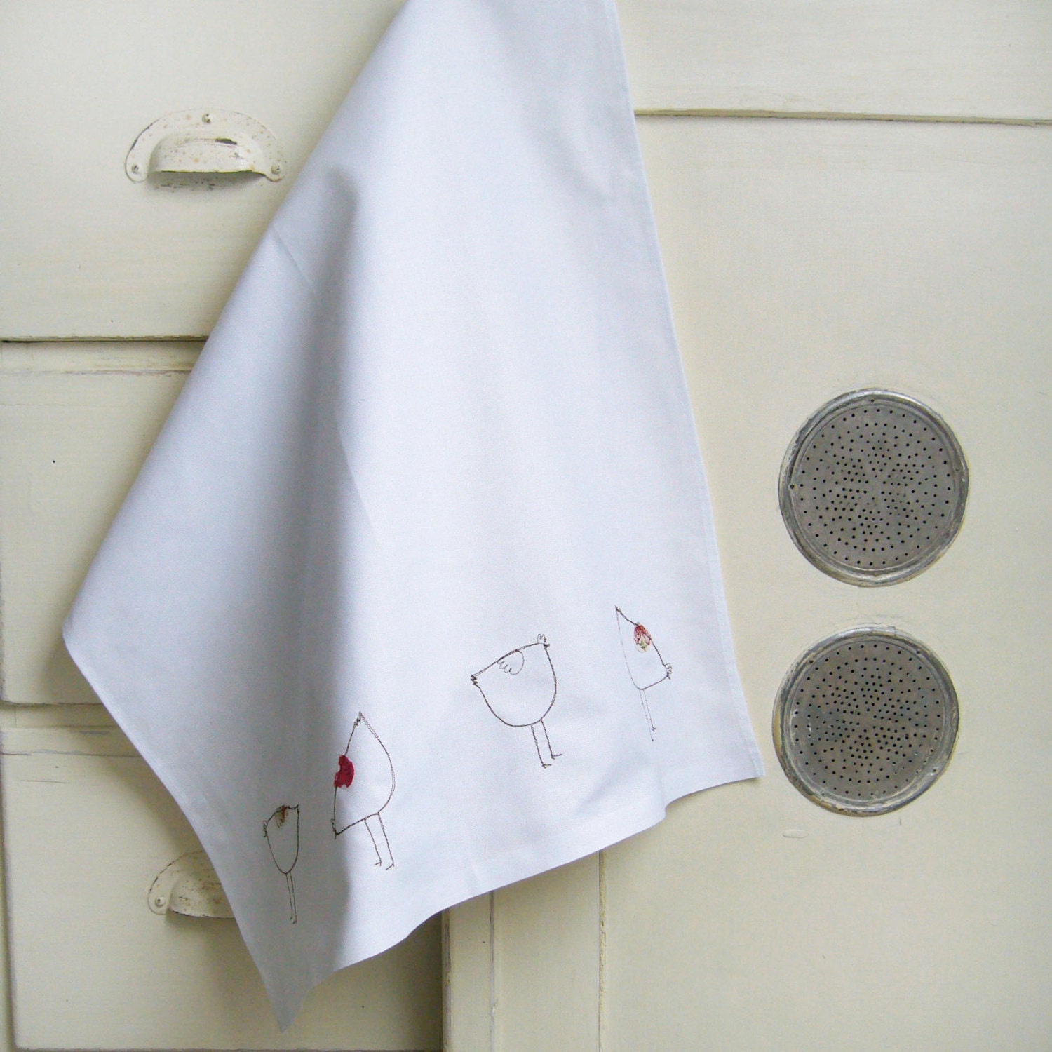 Cotton Chickens Tea Towel