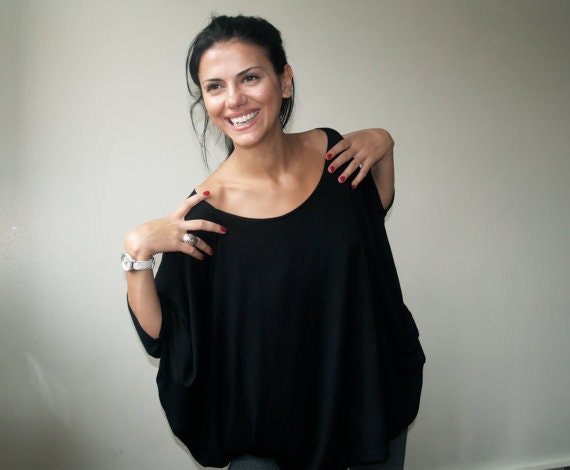 Oversized Womens Blouse - The Butterfly - Top Tunic - Free US Shipping - Donation to UNICEF - Item MM-BLT13-19B4
