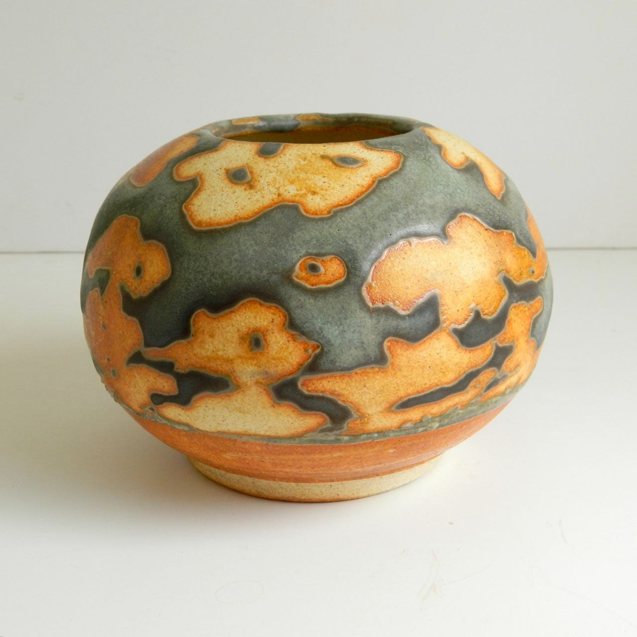 Small Blue-Green Abstract Sky Vase