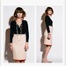CHANEL Vintage 1980s Peach Wool and Coral Grograin Trim Skirt