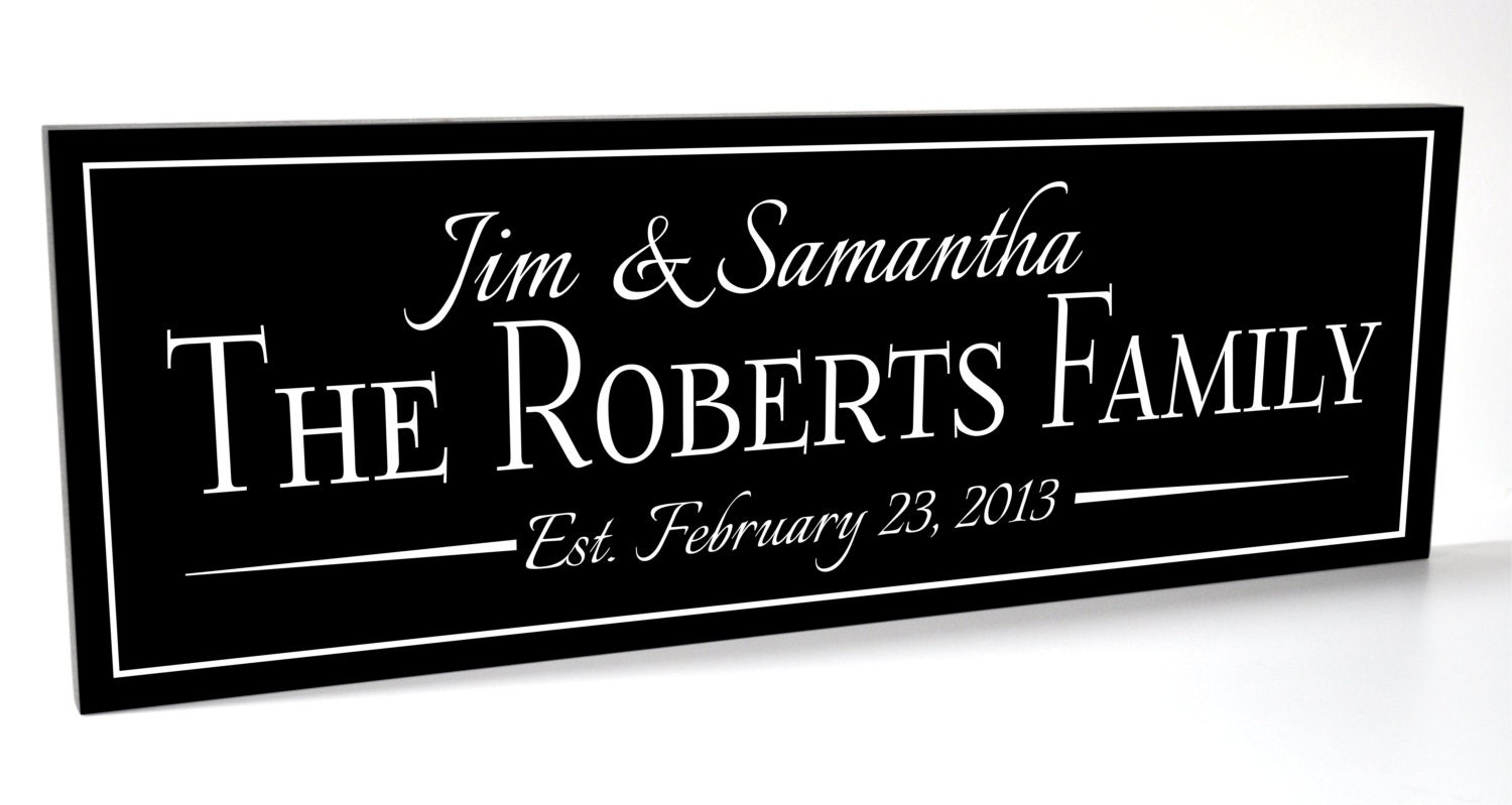 Personalized Family Name Sign Plaque Established Family Sign 8x24 Carved Engraved Wall Sign wedding or anniversary gift