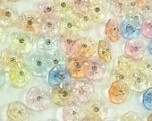 Sweet Petite Pastels Rhinestone Vintage Style Plastic Sewing Buttons Embellishments (100) Each Lot