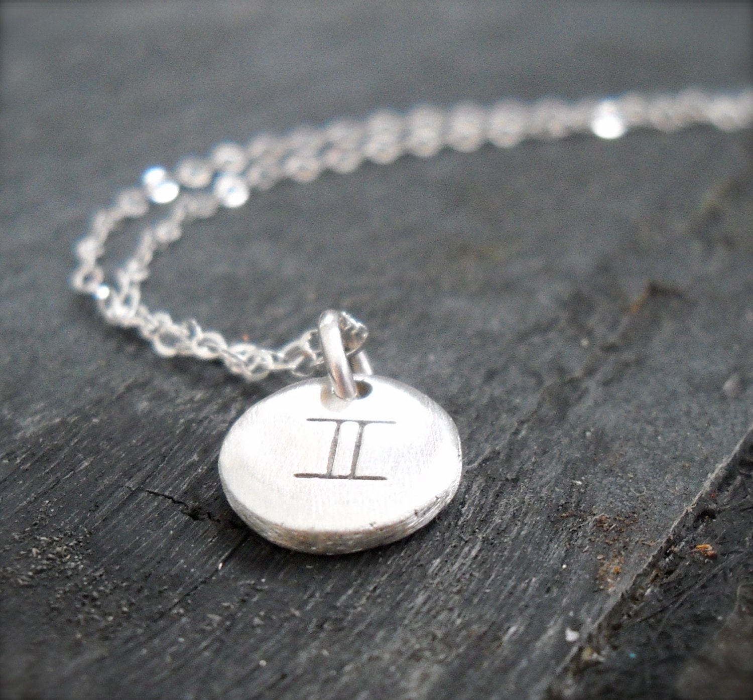 Zodiac Sign Pebble Necklace Recycled Eco-Friendly
