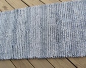 Denim Chenille Runner throw rug 2feet x 6feet recycled blue jeans upcycled denim