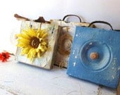Sunshine and Teal. Victorian Bulls Eye Corner Plinths. Salvaged Architect Photography Print