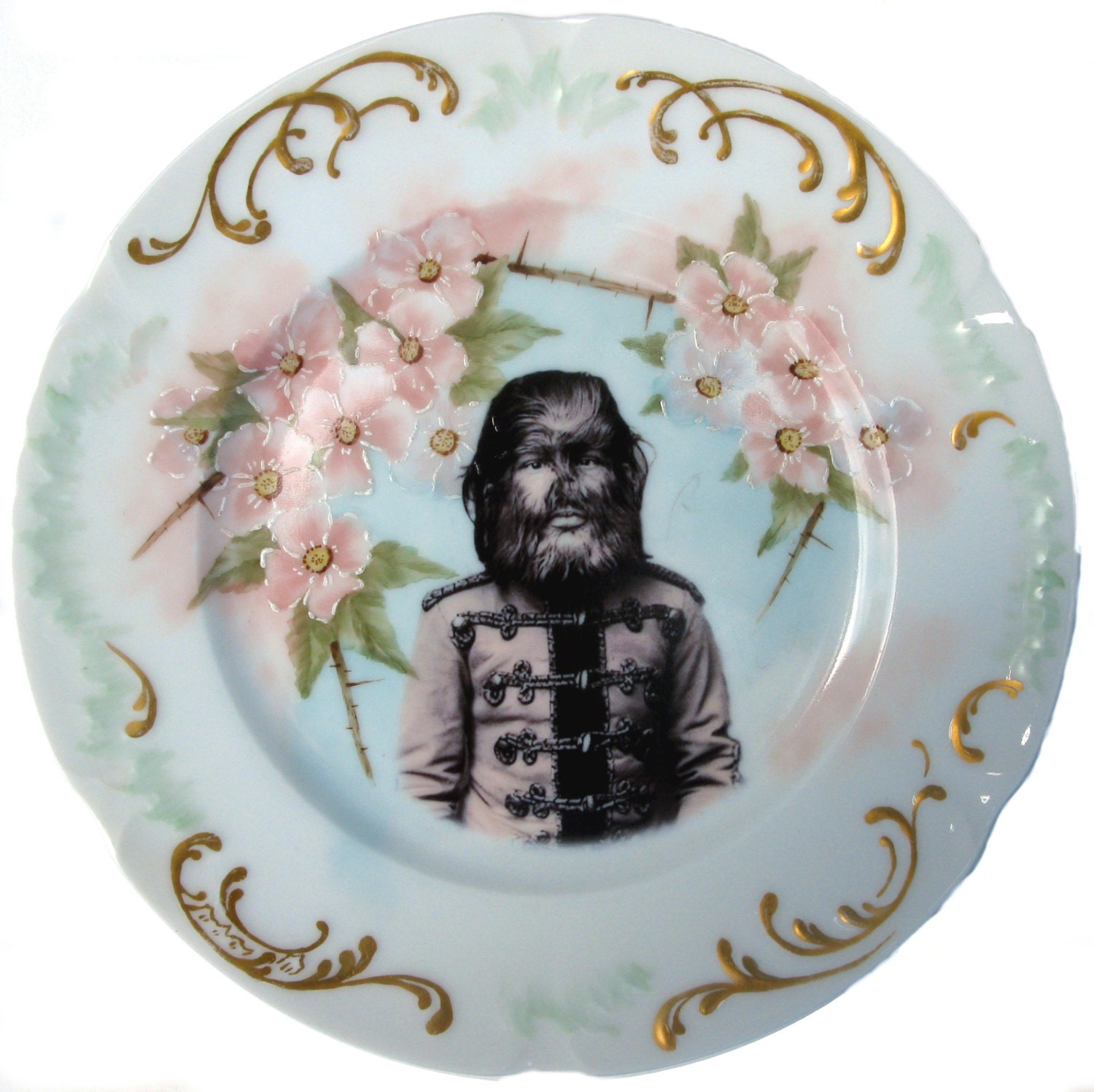 JoJo The Dog Faced Boy - Altered Antique Plate 8.5"