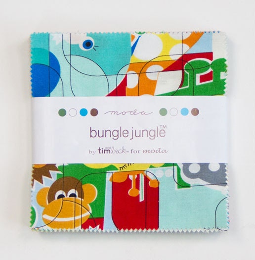 Bungle Jungle charm pack - 42 5" squares - kids fabric