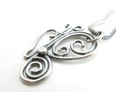 Filigree Butterfly Pendant Necklace Sterling Silver Butterfly Jewelry Handmade Metalwork Jewelry