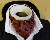 Pure Cotton - DAY Cravat Victorian Ascot Tie Cravat - Red, Green, Blue, Yellow Plaid