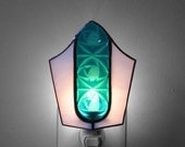 Night Light Stained Glass Nightlight Blue Handmade OOAK
