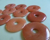 Red Orange Aventurine Donut Pendant Focal 40mm 1pc (Item RA40)