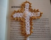 Special Occasion Gift New Handmade Crochet Cross Beaded  Bookmark Doily