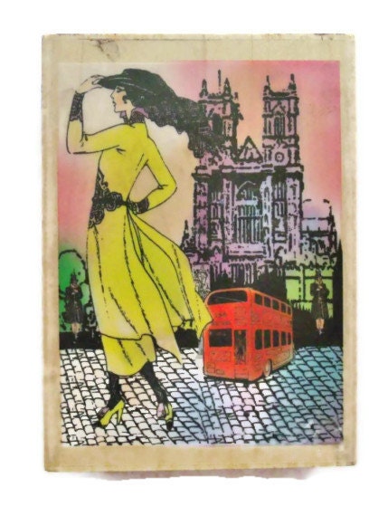 London Diva Rubber Stamp by Hampton Art