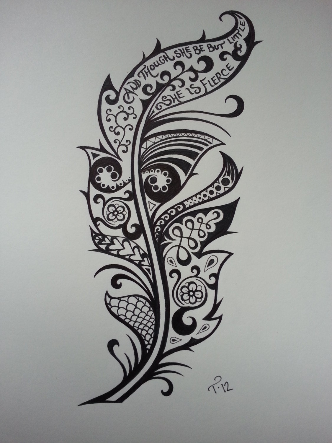 Custom Ink Drawing Black & White Commissioned Artwork GREAT TATTOO Designs