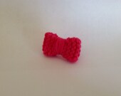 Bright Pink Cotton Knit Bow Ring