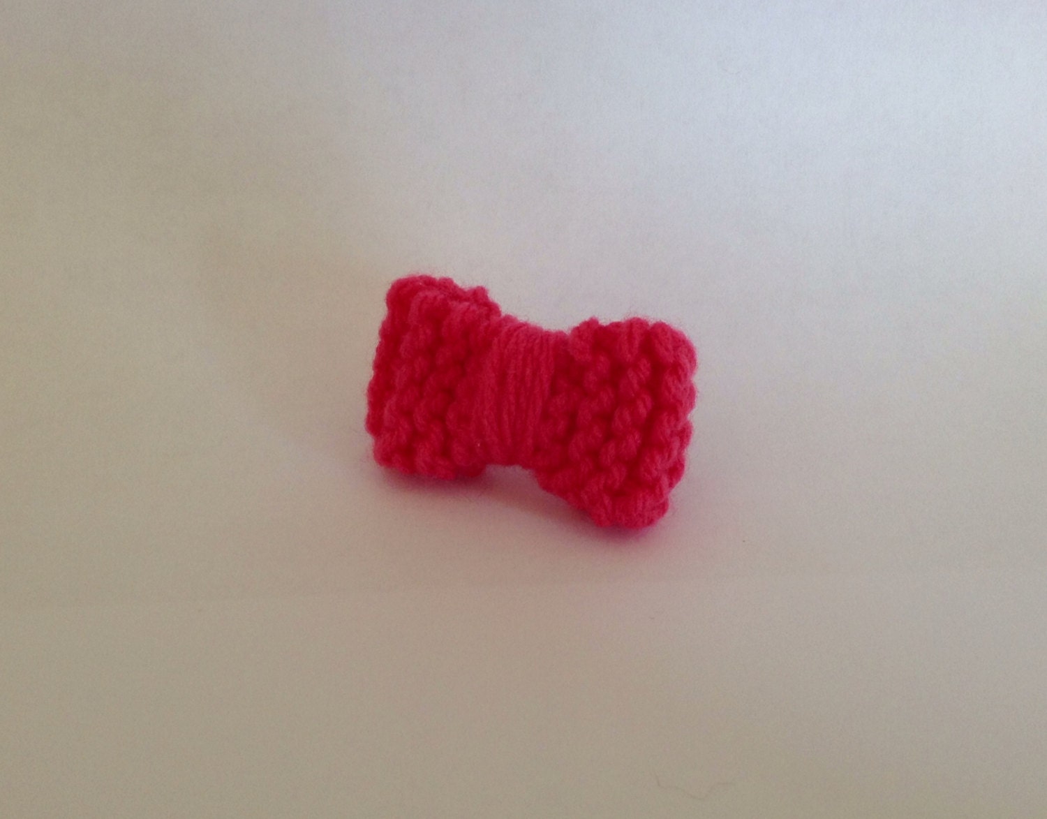 Bright Pink Cotton Knit Bow Ring