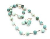 Cracked Agate Wire Wrapped Necklace and Earring Jewelry Set
