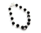 Black Onyx gemstone wire wrap bracelet
