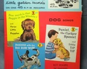 Vintage 45 RPM Dog Songs Little Golden Records Doggie in the Window Daniel Cocker Spaniel Three Little Puppies Arfy Yip Yip