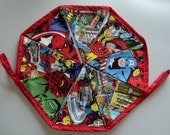 Reusable Fabric Bunting / Flags / Pennants Superheros captain america superman hulk spiderman red
