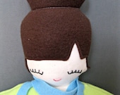 Rag Doll, Indie Fashionista Girl Cloth Doll - Brunette Chelsea
