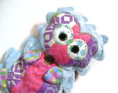 Security Blanket Lovie, Hedgehog Lovey, Baby Girl Soft Toy, Woobie, Light Blue Dot Minky Luvie, Baby Shower Gift READY TO SHIP