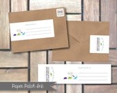 Dinosaur Wrap Around Address Label PDF Sheet  -  Printable - DIY - Roar Girl or Boy - More Colors Available