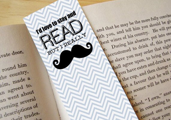 Printable Mustache Bookmarks | mustache printable bookmark instant download by Printable Mustache Bookmarks | mustache printable bookmark instant download by