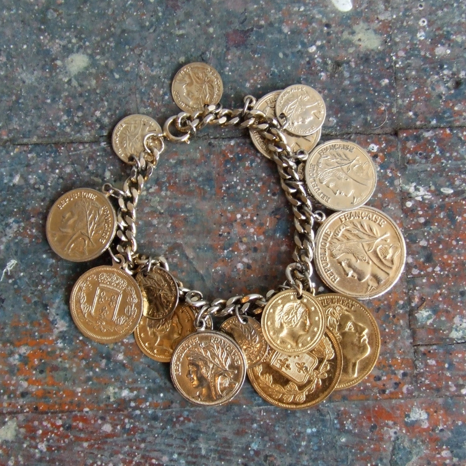 Vintage 1960s French charm bracelet