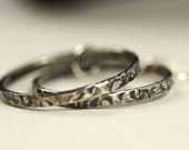 Oxidized Sterling Silver Hoops - statement - oxidized silver earrings