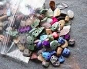 Multi-Gemstone Mix Pre-Drilled Stone Chip Beads - 2 ounce bag