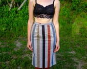 60's . Folk . High Waisted . Pencil Skirt
