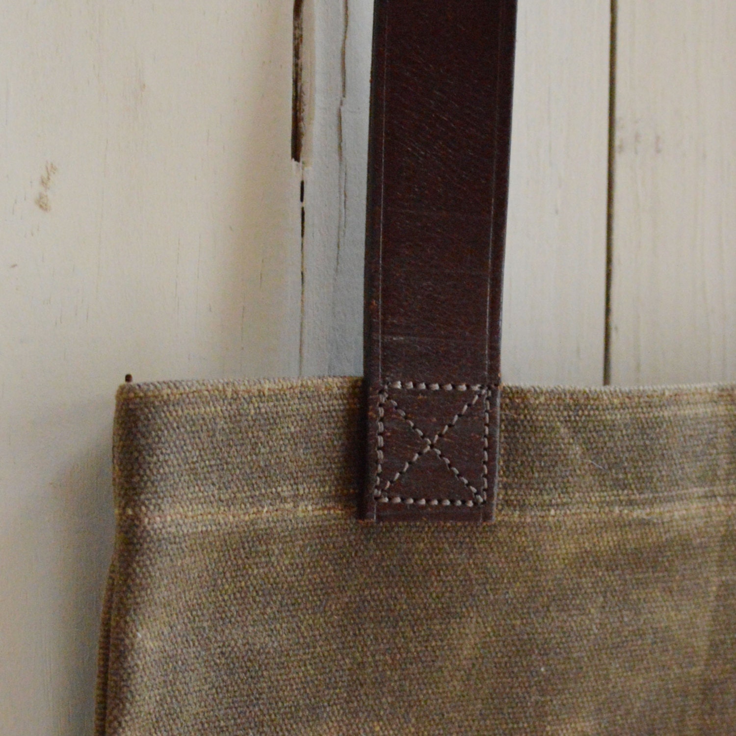 Waxed Canvas Reader: Truffle, with antique leather and fabric