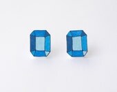 Blue Gem Earrings - Made to Order
