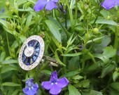 Art Deco Ring - Blue sapphire engagement ring old European cut diamond 0.20ct platinum white gold Fine French jewelry 1920s ref.13156-0018