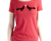Grackle Love Organic Women's Tshirt Tee Shirt Top Earth Red Print