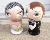 Personalized Kokeshi Doll Wedding Cake Toppers